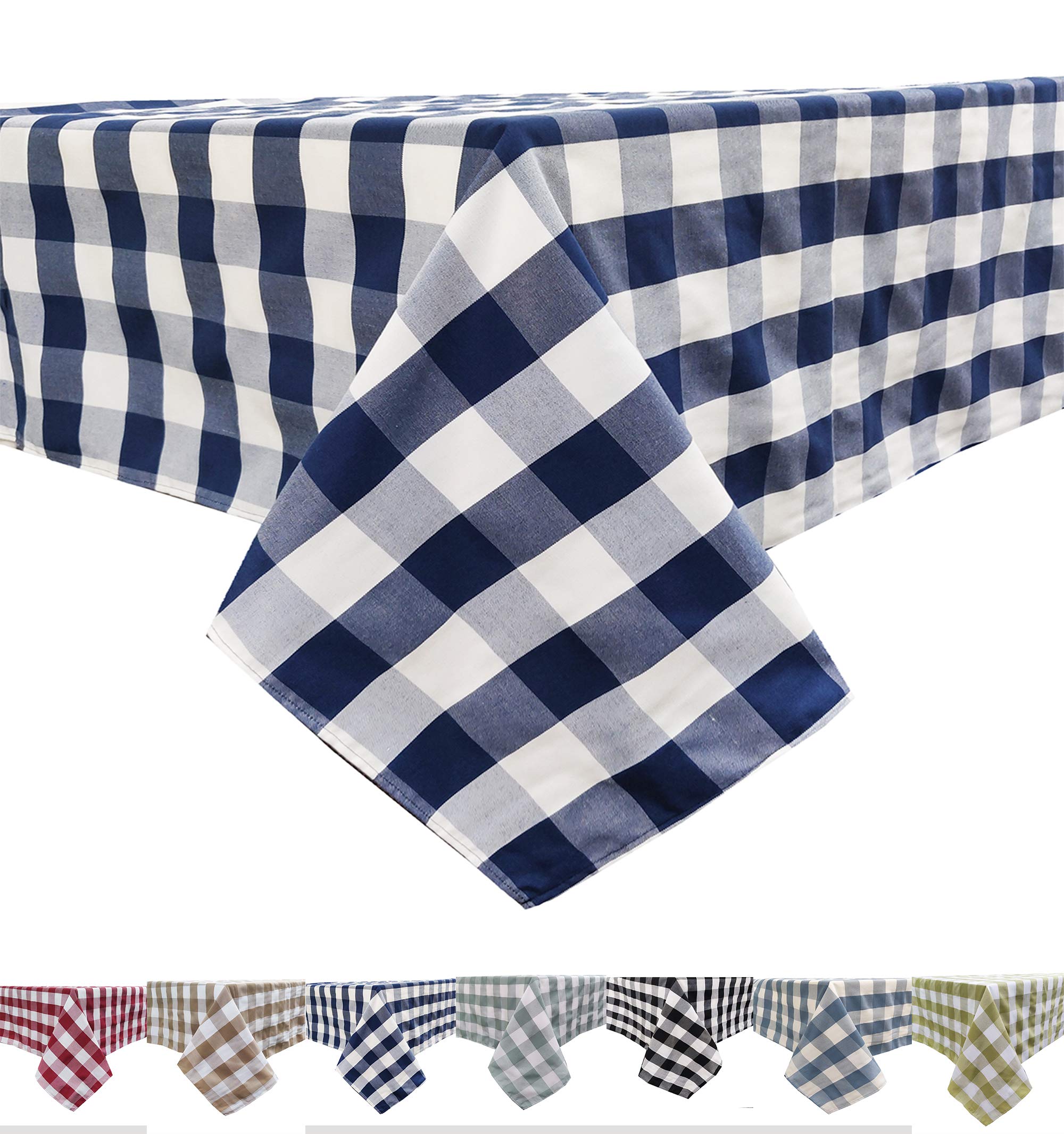 Fennco Styles Buffalo Check Design Tablecloth 54" W x 54" L - Handmade in USA - Plaid Rustic Table Cover for Everyday Use, Banquet, Holiday, Family Gathering and Special Occasion