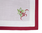 Fennco Styles Embroidered Holly Christmas Tree Double-Layer Holiday Tablecloth