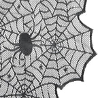 Fennco Styles Creepy-Crawly Spiderweb Table Runner 18" W x 72" L - Black Lace Table Cover for Home Halloween Décor, Family Gatherings, Themed Party and Special Events