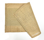 Fennco Styles Metallic Banded Foil Design Burlap Jute Placemats 13" W x 19" L, Set of 4 - Natural Table Mats for Home, Dining Table, Banquets, Holidays and Special Events
