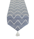 Fennco Styles Contemporary Chevron Tassel Cotton Blend 14 x 71 Inch Table Runner – Woven Table Runner for Indoor Party, Family Gathering, Beach House and Home Décor