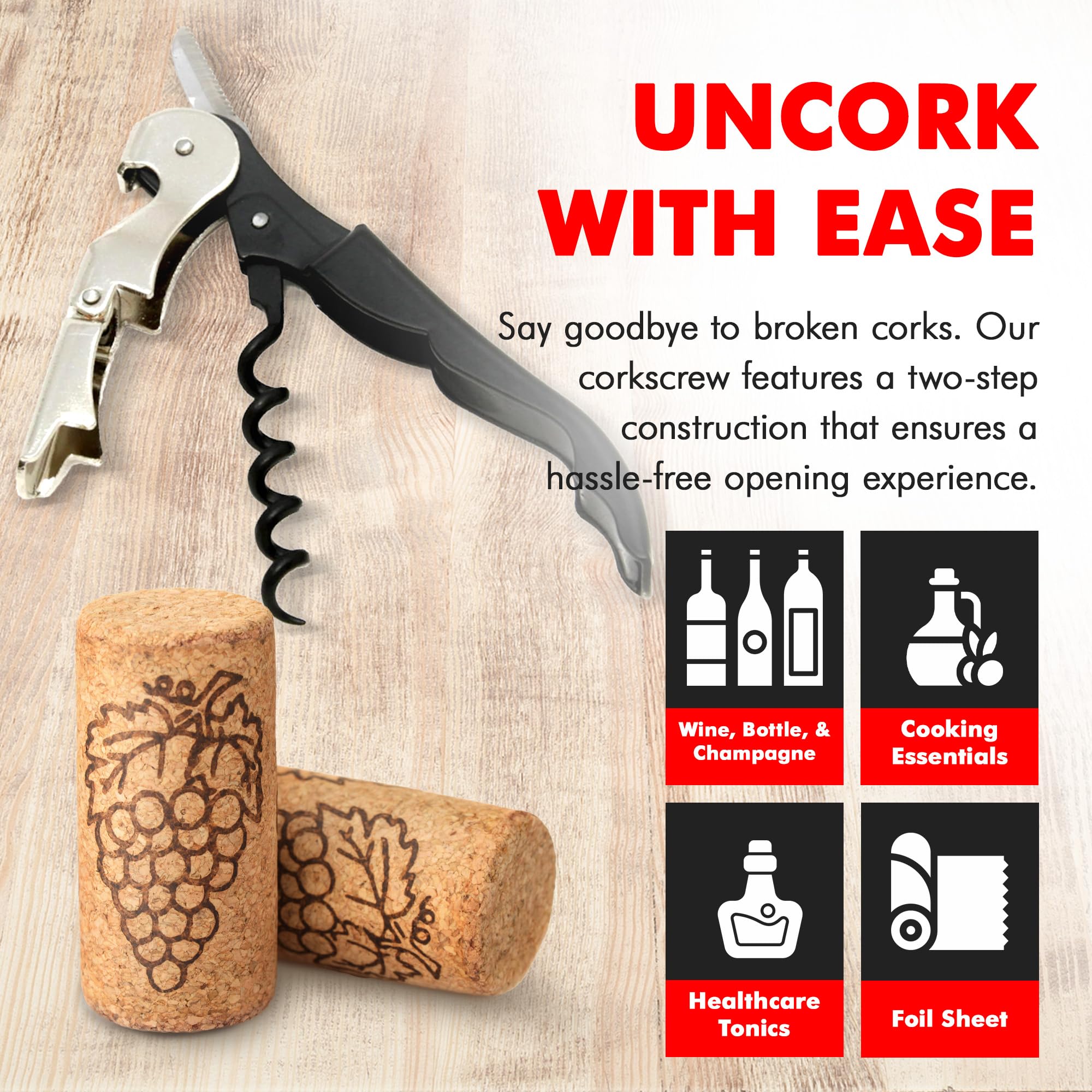 Chef Craft Select Waiters Corkscrew Foil Cutter Bottle Opener