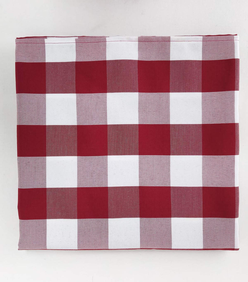 Fennco Styles Buffalo Check Design Tablecloth 54" W x 54" L - Handmade in USA - Plaid Rustic Table Cover for Everyday Use, Banquet, Holiday, Family Gathering and Special Occasion