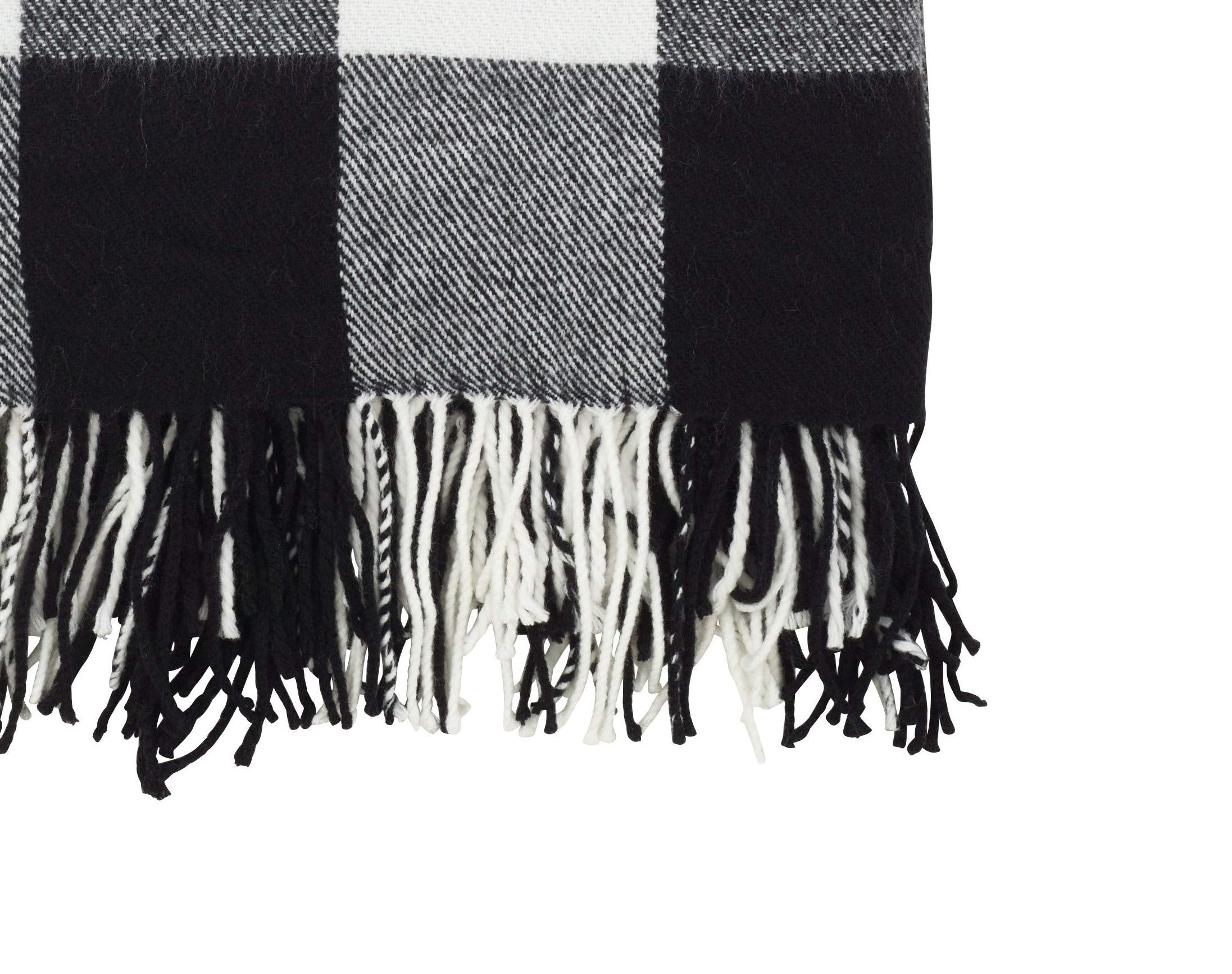 Fennco Styles Buffalo Plaid Collection Modern Tassel 50 x 60 Inch Throw - Varity Colors of Throw Blanket for Banquets, Christmas, Special Events and Home Décor