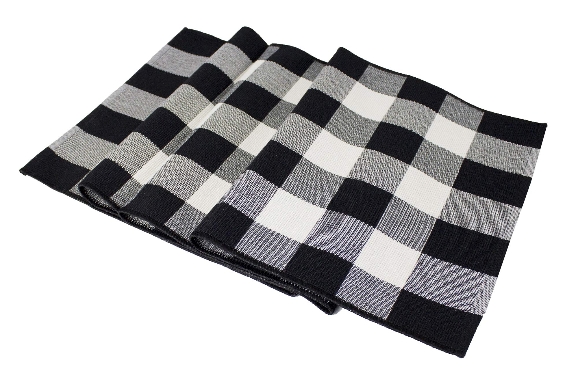 Fennco Styles Rustic Collection Buffalo Check with Rolled Hem Edge Table Runner