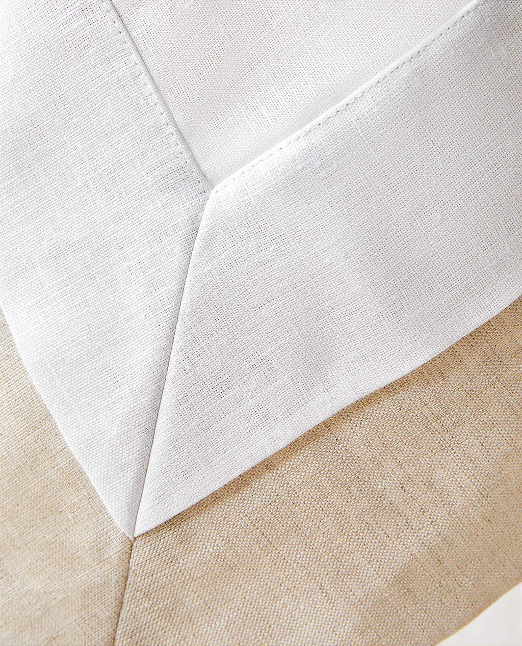Fennco Styles Contemporary Double-Layer Design Linen Blend Table Linens – Natural Table Linens for Wedding, Celebration, Special Events and Home Décor