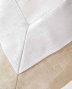 Fennco Styles Contemporary Double-Layer Design Linen Blend Table Linens – Natural Table Linens for Wedding, Celebration, Special Events and Home Décor