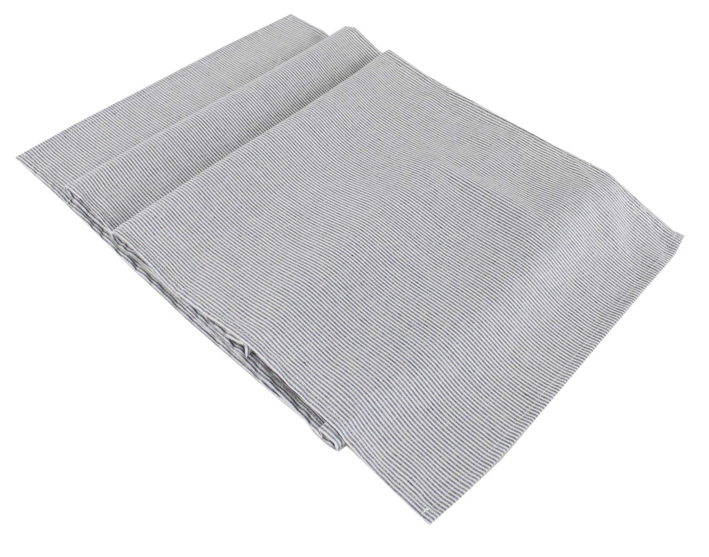 Fennco Styles Farmhouse Neutral Striped 100% Pure Cotton Table Runner 16 x 54 Inch - Grey Table Linens for Everyday Use, Banquets, Family Gathering, Special Events and Home Décor