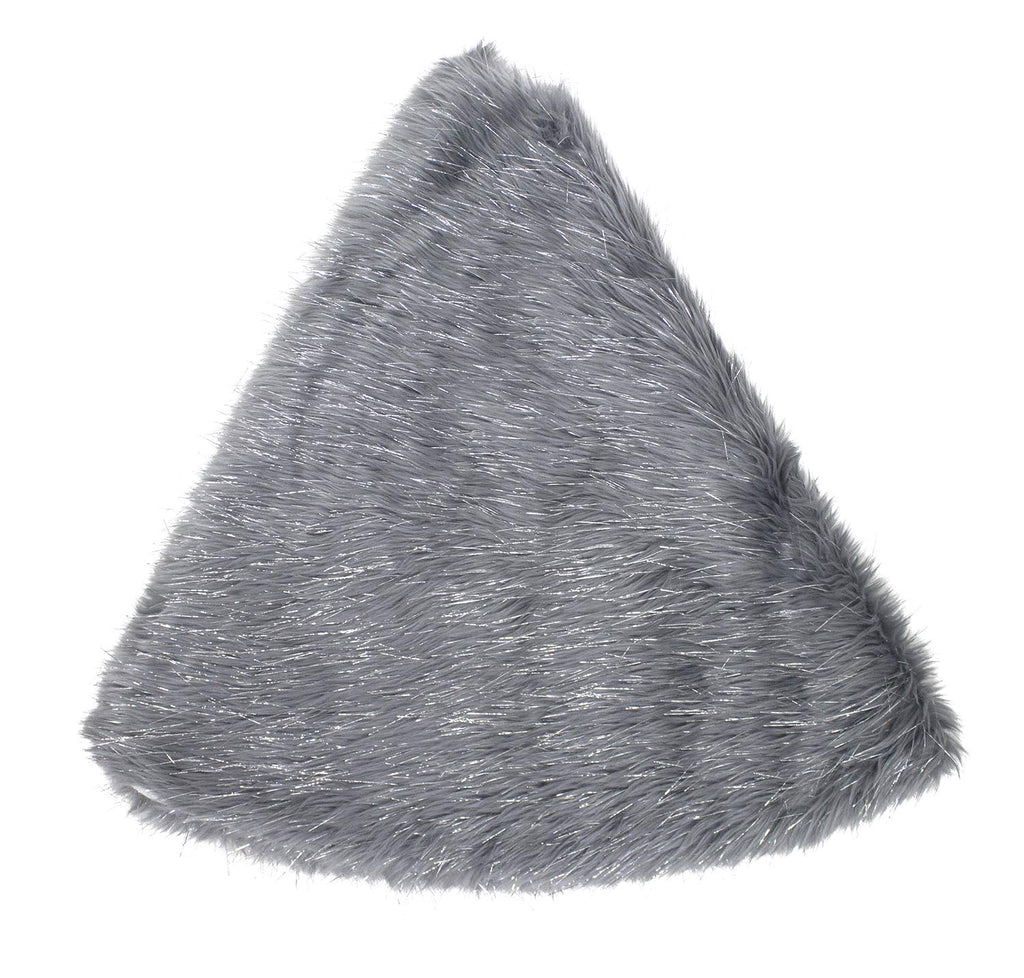 Fennco Styles Holiday Christmas Decorative Exquisite Faux Fur with Silver Metallic Thread Tree Skirt - 2 Colors