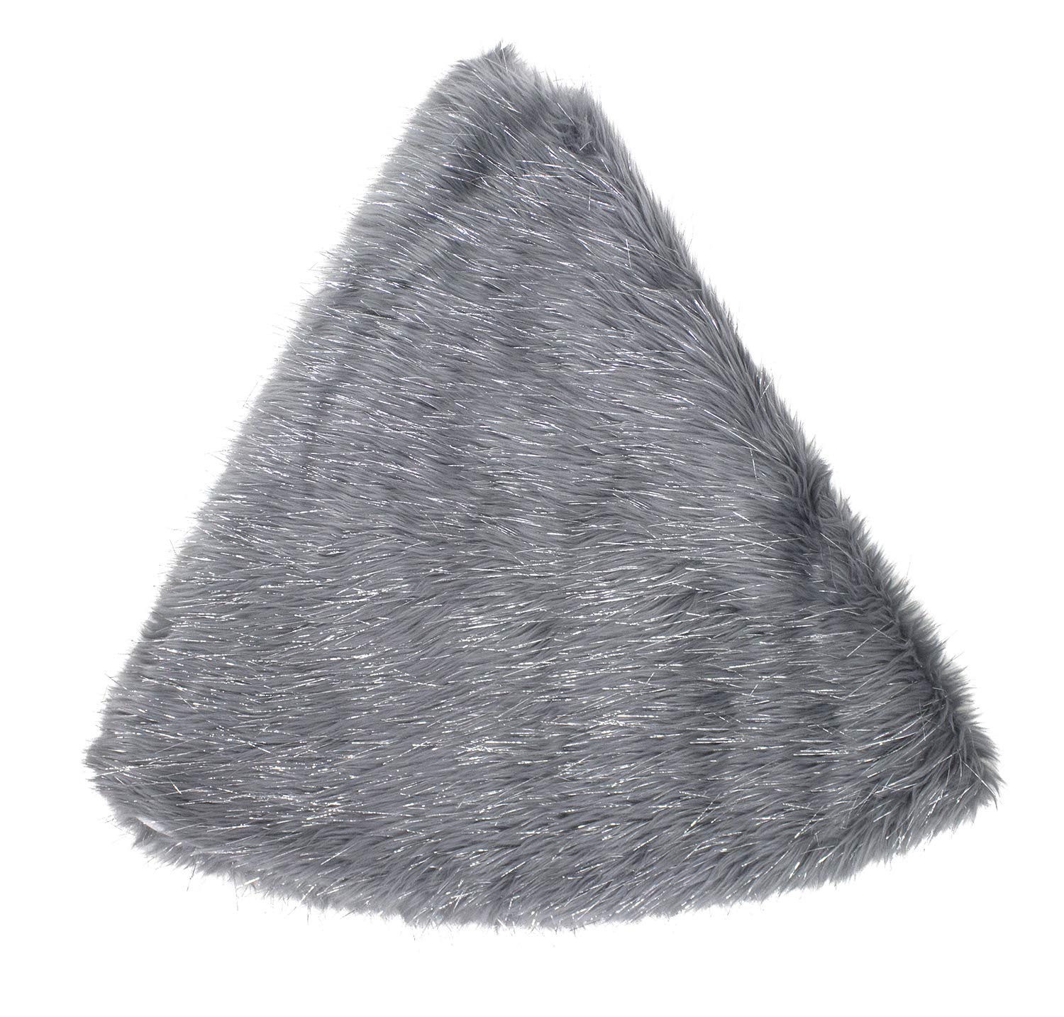 Fennco Styles Holiday Christmas Decorative Exquisite Faux Fur with Silver Metallic Thread Tree Skirt - 2 Colors