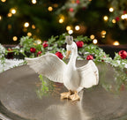 Fennco Styles Swan with Crown Christmas Holiday Decorative Figurine Statue