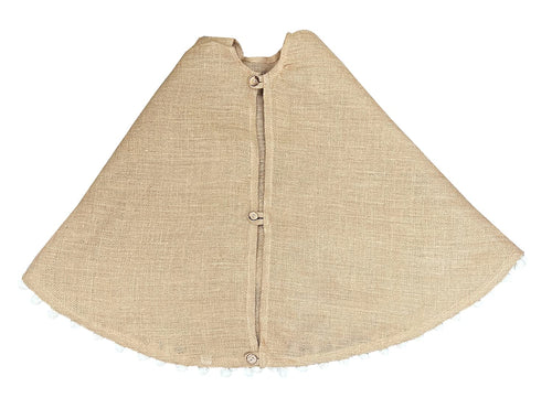 Amy's HomeGoods Pompom Trim Jute Holiday Christmas Tree Skirt (56" Tree Skirt)