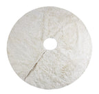 Fennco Styles Exquisite Faux Fur Design White Holiday Christmas Stocking Tree Skirt