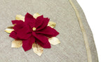 Fennco Styles Unique 3D Poinsettia Christmas Tree Skirt 53 Inch Round - Natural Christmas for Holiday Decoration, Home Décor and Special Events