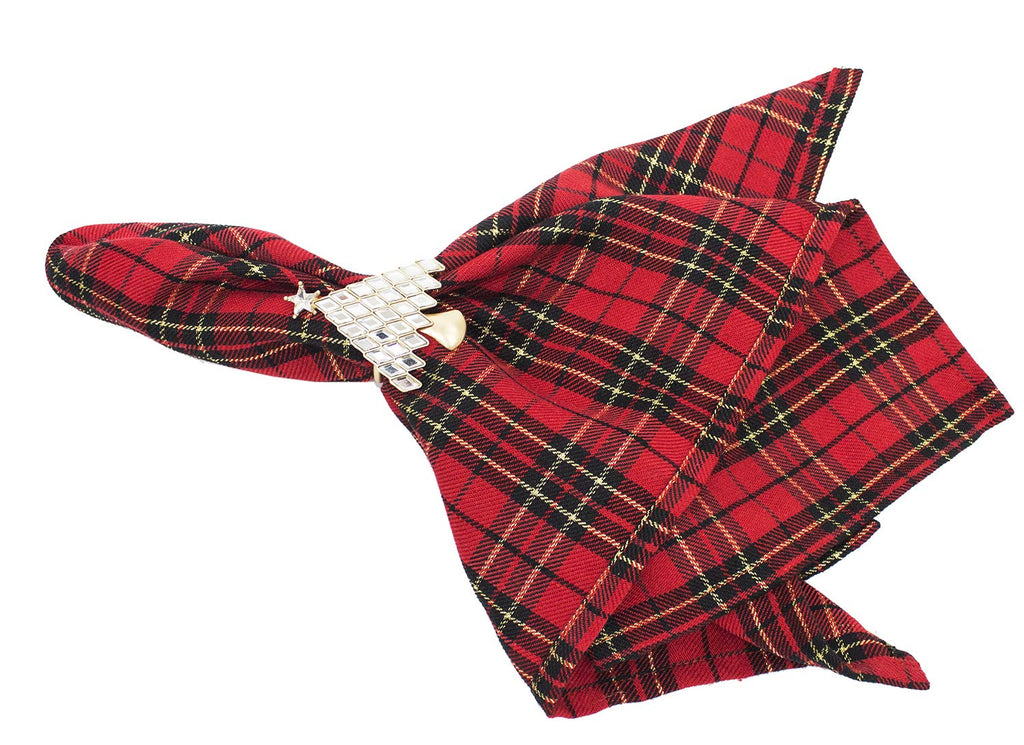 Fennco Styles Holiday Tartan Plaid Dazzle Christmas Decorative Table Runner - Red Table Cover for Winter Holidays, Home Decor, Family Gatherings