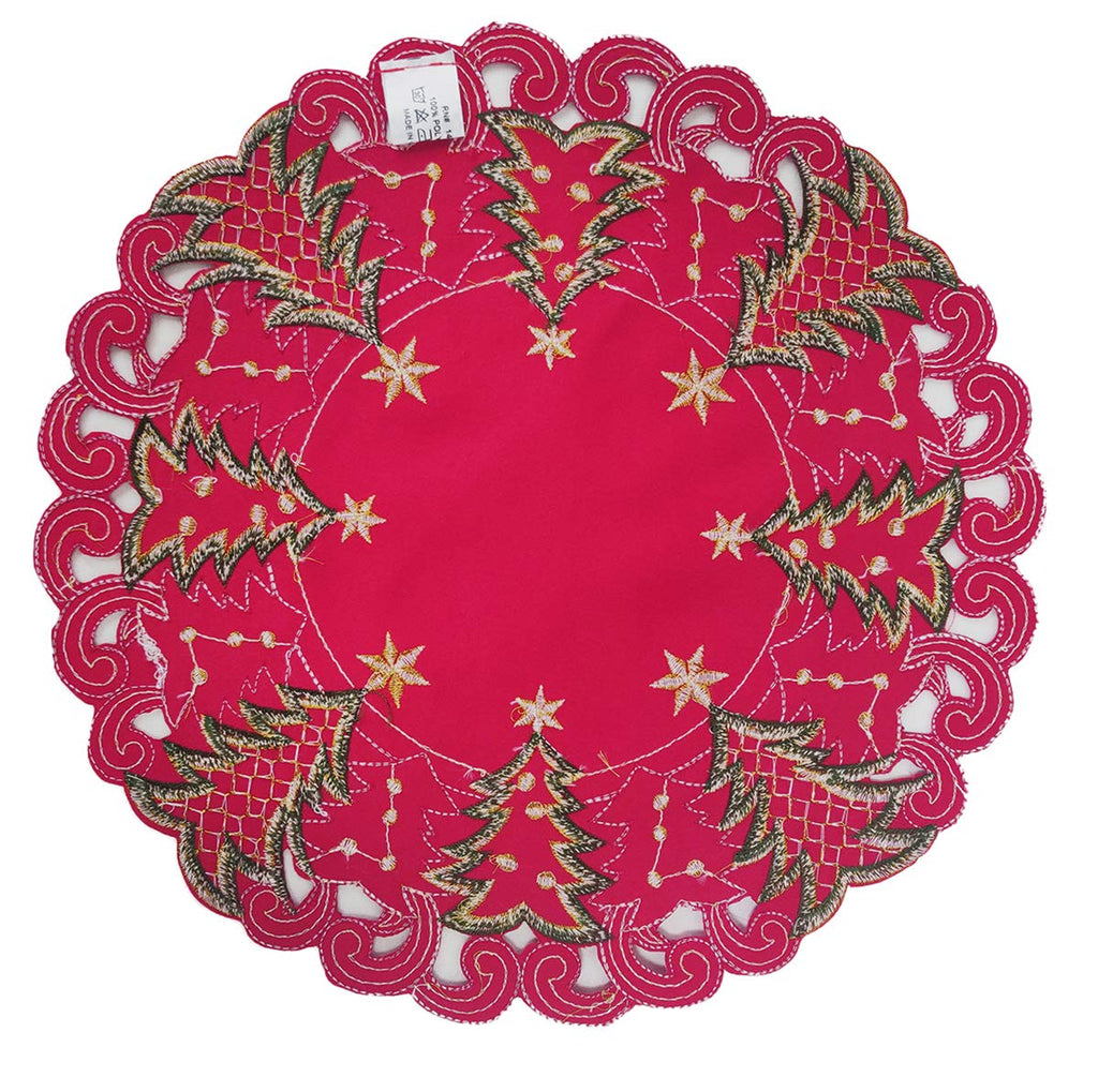 Fennco Styles Pandora Collection Holiday Christmas Tree Table Linens