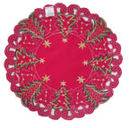 Fennco Styles Pandora Collection Holiday Christmas Tree Table Linens