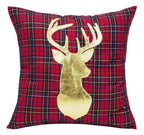 Fennco Styles Holiday Tartan Plaid Deer Christmas Decorative Throw Pillow Cover