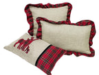 Fennco Styles Holiday Deer Tartan Plaid Christmas Decorative Filled Throw Pillow