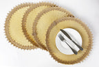 Fennco Styles Rustic Jute Border Handwoven Placemats 15" Round, Set of 4 - Natural Braided Table Mats for Home, Dining Room Décor, Banquets, Holidays, Family Gatherings and Special Occasion