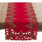 Fennco Styles Pandora Collection Holiday Christmas Tree Table Linens