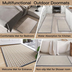 YDKGL Door Mat 17x30 Gray Indoor Dirt Resistant Non-Slip Rubber Backing
