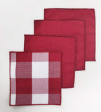 Fennco Styles Buffalo Check Double Layers Reversible Coasters 6"W x 6"L, Set of 4 - Handmade in USA - Plaid Cocktail Napkins for Everyday Use and Special Occasion