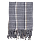 Fennco Styles Sevan Collection Plaid Tasseled 50 x 60 Inch Throw – Grey Throw Blanket for Couch, Bedroom and Living Room Décor