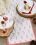 Fennco Styles Bonbon Collection Holiday Candy Cane Design Table Runner – Red Table Cover for Christmas Dinner, Family Gathering, Special Events and Home Décor
