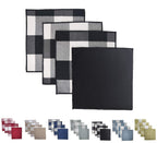 Fennco Styles Buffalo Check Double Layers Reversible Coasters 6"W x 6"L, Set of 4 - Handmade in USA - Plaid Cocktail Napkins for Everyday Use and Special Occasion