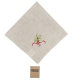 Fennco Styles Embroidered Holly Christmas Tree Double-Layer Holiday Tablecloth