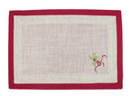 Fennco Styles Embroidered Holly Christmas Tree Double-Layer Holiday Tablecloth