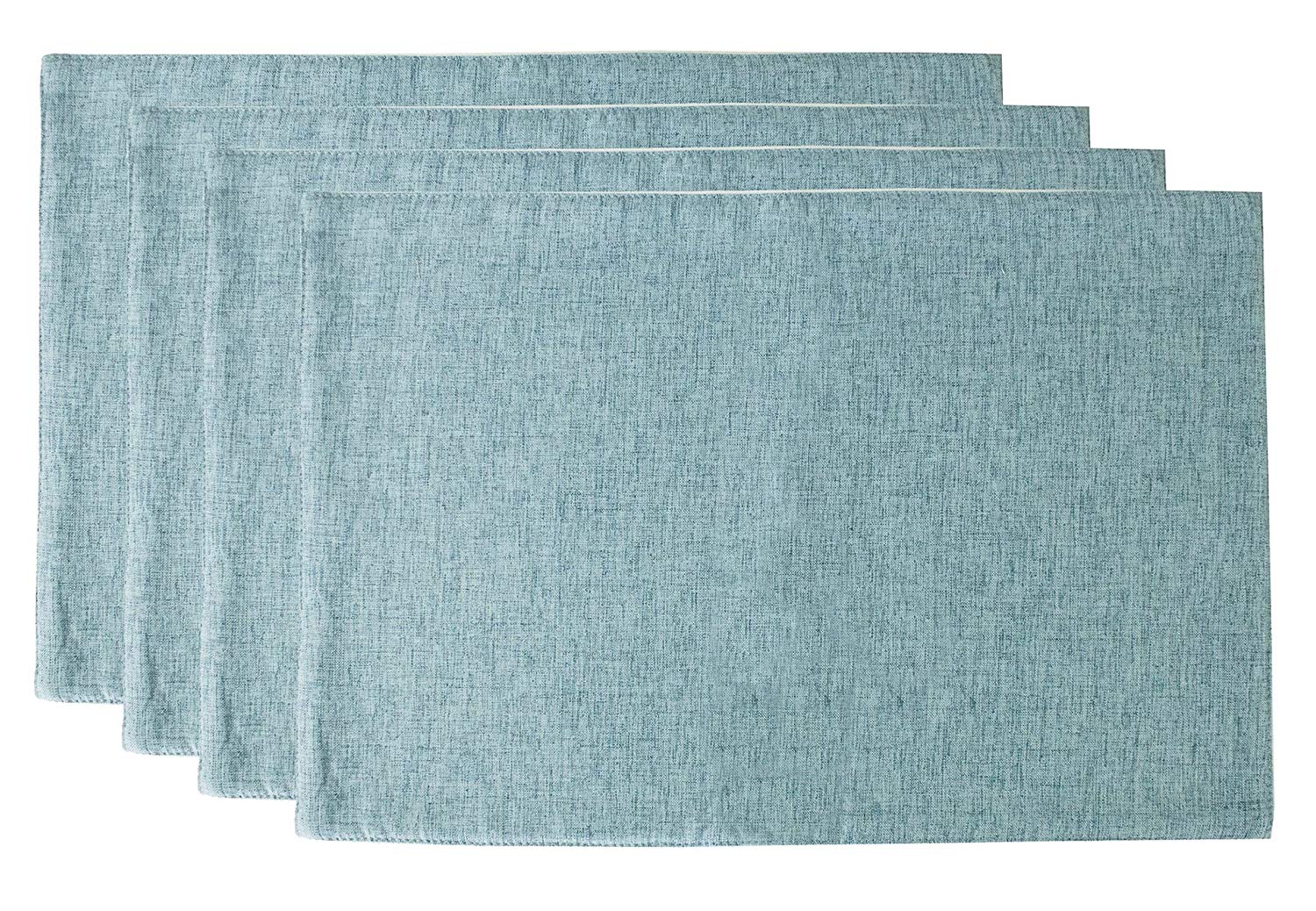 Fennco Styles Classic Woven Textile Decorative 12 x 18 Inch Table Placemats, Set of 4 - Solid Color Table Place Mats for Family Dinner, Banquets, Special Events and Home Décor