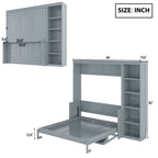 Sturdy Murphy Bed With Desk And Bookshelf
