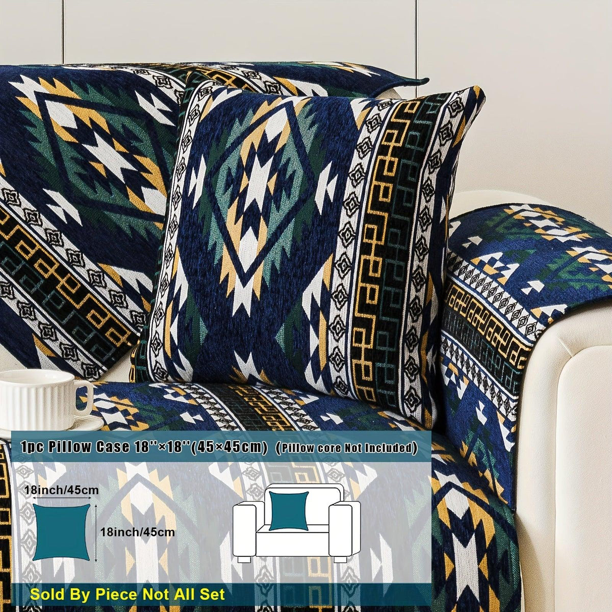 Boho Winter Couch Cover - Chic Snow Chenille Pet Protector