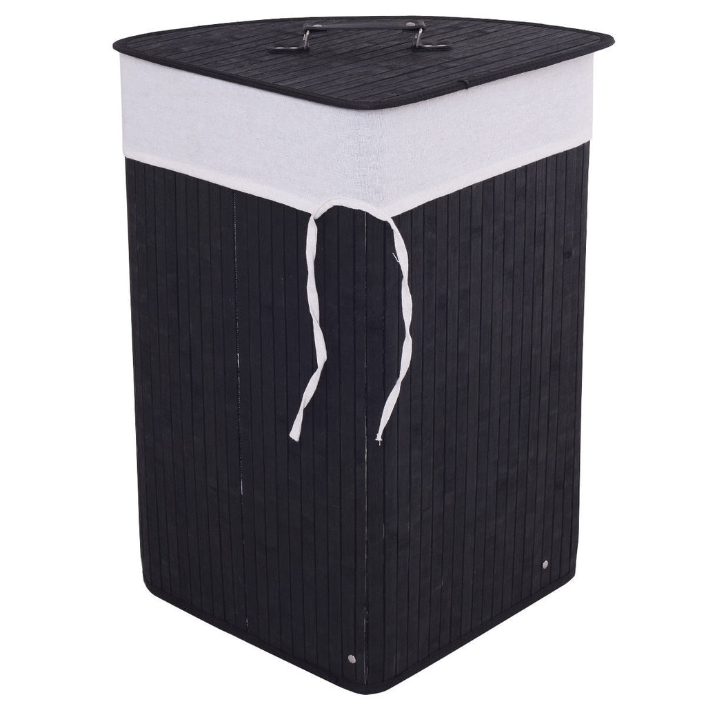 Corner Bamboo Hamper Laundry Basket in FOUR colors