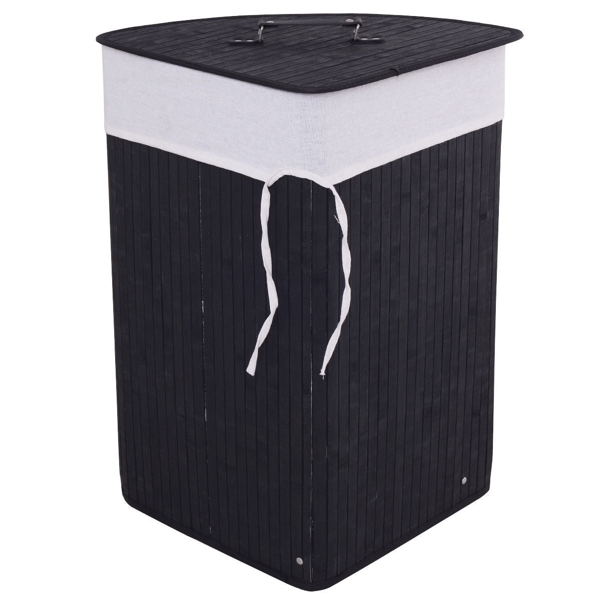Corner Bamboo Hamper Laundry Basket in FOUR colors