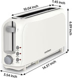 Fits-Anywhere 750W Slim Toaster with 6 Shade Settings, Cancel, Reheat & Defrost, Removable Crumb Tray - Perfect Toast Every Time!