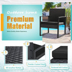 Black Cushioned Outdoor All Weather Patio Conversation Set