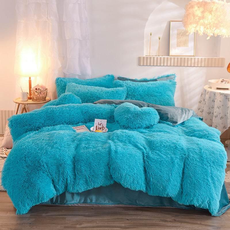 Thick Fleece Duvet Cover Bedding Set, 13 Colors
