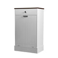 Tilt Out Hamper or Trash Cabinet With Drawer, 10 Gallon Hamper Cabinet - White