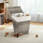 Foldable Handwoven Laundry Hamper with Removable Liner
