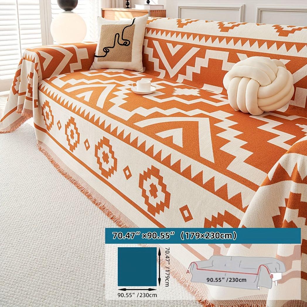 Boho-Chic All-Season Sofa Cover |Various Colors Pet Proof Couch Cover