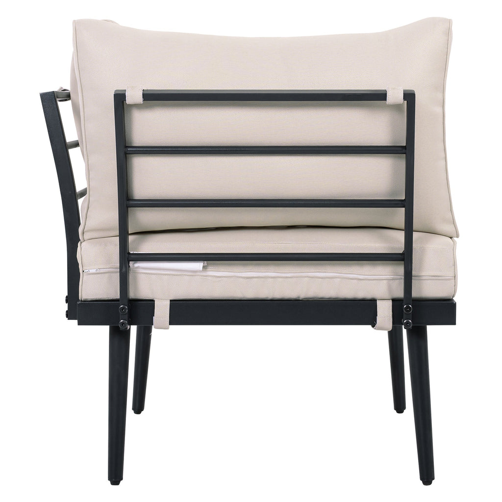 6-Pc Outdoor Sectional Sofa & Nesting Coffee Tables Set, Acacia Wood