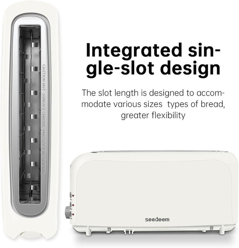 Fits-Anywhere 750W Slim Toaster with 6 Shade Settings, Cancel, Reheat & Defrost, Removable Crumb Tray - Perfect Toast Every Time!