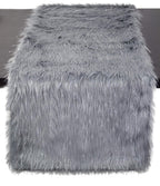 Fennco Styles Holiday Christmas Decorative Exquisite Faux Fur with Silver Metallic Thread Table Runner