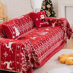 Festive Red Christmas Sofa Cover