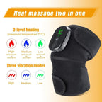 Portable 3-In-1 Heated Knee Massager, Shoulder Heating Pads & Elbow Brace with Vibration, Cordless USB Rechargeable Stress Relief Wrap Adjustable Relaxing