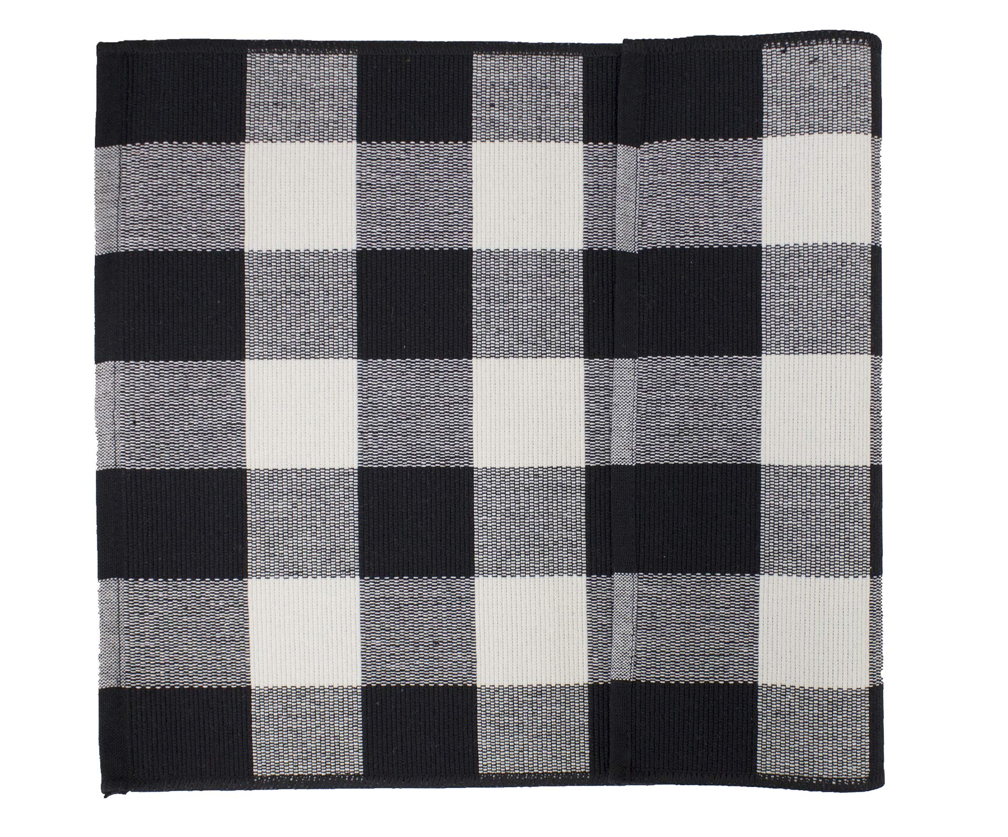 Fennco Styles Rustic Collection Buffalo Check with Rolled Hem Edge Table Runner