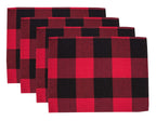Fennco Styles Rustic Buffalo Check Holiday Plaid Cotton Placemats 14" x 20", Set of 4